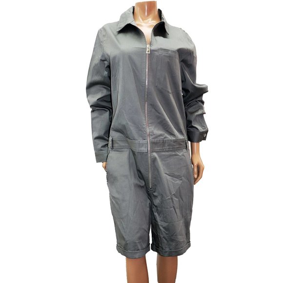 GUESS His Hers Oversized Jumper Shorts Zipper Front Romper Overalls S-M-L - Picture 1 of 4